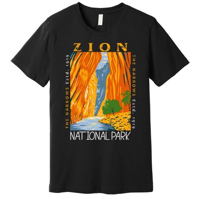 Zion National Park Utah Vintage The Narrows Vintage Premium T-Shirt