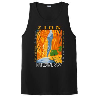 Zion National Park Utah Vintage The Narrows Vintage PosiCharge Competitor Tank