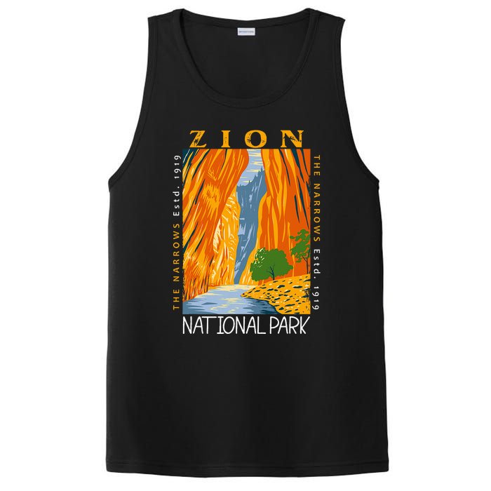 Zion National Park Utah Vintage The Narrows Vintage PosiCharge Competitor Tank