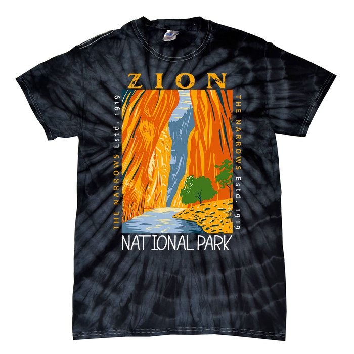 Zion National Park Utah Vintage The Narrows Vintage Tie-Dye T-Shirt