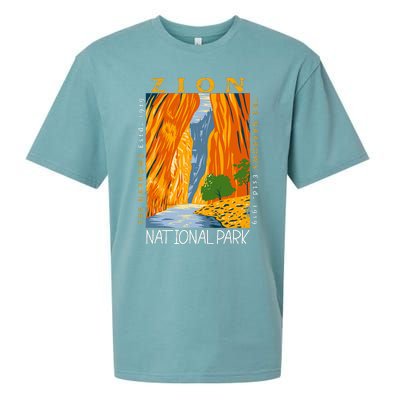 Zion National Park Utah Vintage The Narrows Vintage Sueded Cloud Jersey T-Shirt