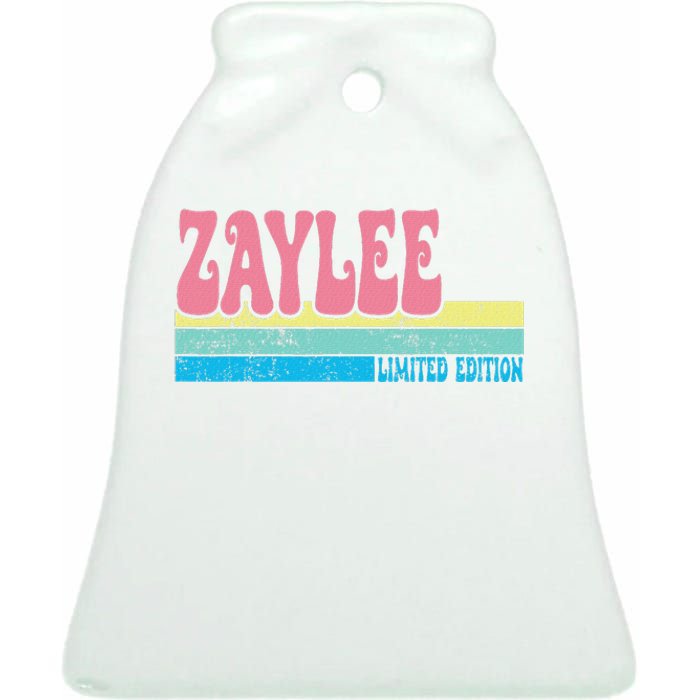 Zaylee Name Personalized Cute Idea Groovy Women Zaylee Ceramic Bell Ornament