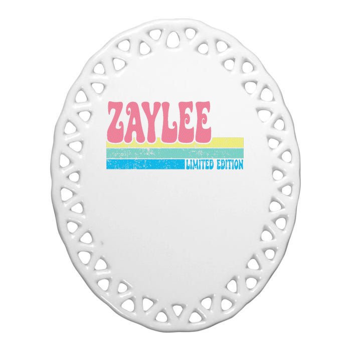 Zaylee Name Personalized Cute Idea Groovy Women Zaylee Ceramic Oval Ornament