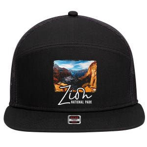 Zion National Park Utah Tourist Zion Park 7 Panel Mesh Trucker Snapback Hat