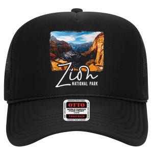 Zion National Park Utah Tourist Zion Park High Crown Mesh Back Trucker Hat