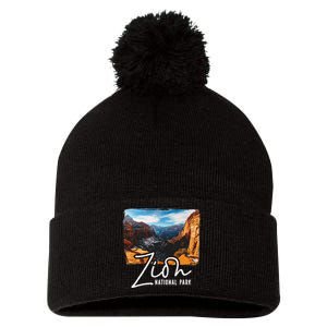 Zion National Park Utah Tourist Zion Park Pom Pom 12in Knit Beanie