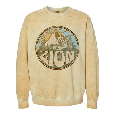 Zion National Park Utah Nature Mountains Hiking Outdoors Colorblast Crewneck Sweatshirt