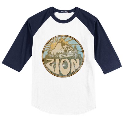 Zion National Park Utah Nature Mountains Hiking Outdoors Baseball Sleeve Shirt