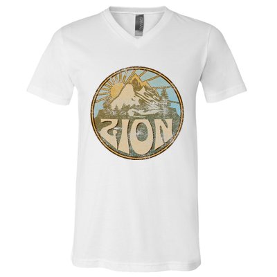 Zion National Park Utah Nature Mountains Hiking Outdoors V-Neck T-Shirt