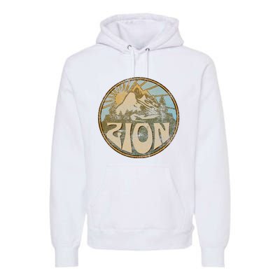 Zion National Park Utah Nature Mountains Hiking Outdoors Premium Hoodie