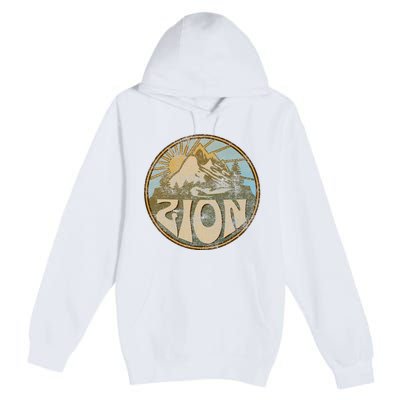 Zion National Park Utah Nature Mountains Hiking Outdoors Premium Pullover Hoodie