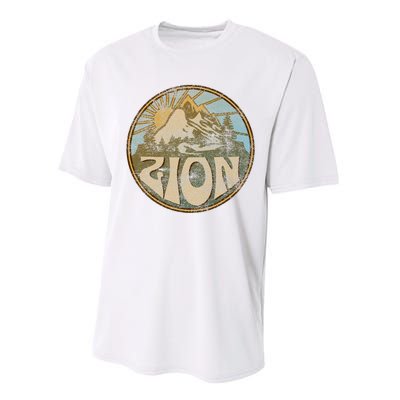 Zion National Park Utah Nature Mountains Hiking Outdoors Performance Sprint T-Shirt