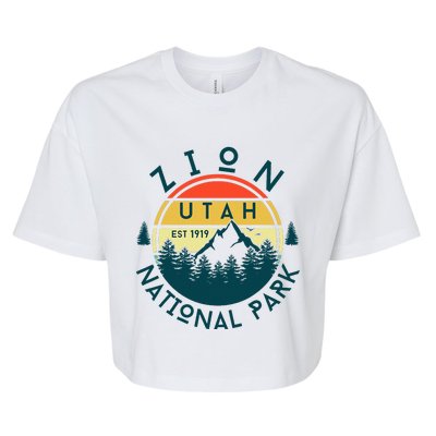 Zion National Park Utah Nature Hiking Outdoors Bella+Canvas Jersey Crop Tee