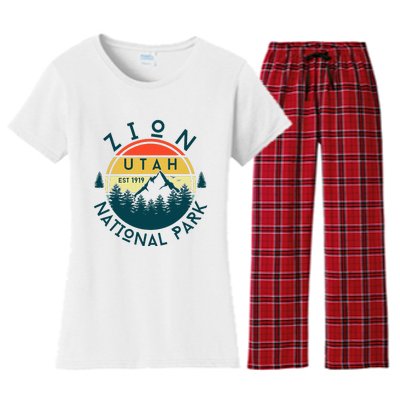 Zion National Park Utah Nature Hiking Outdoors Women's Flannel Pajama Set