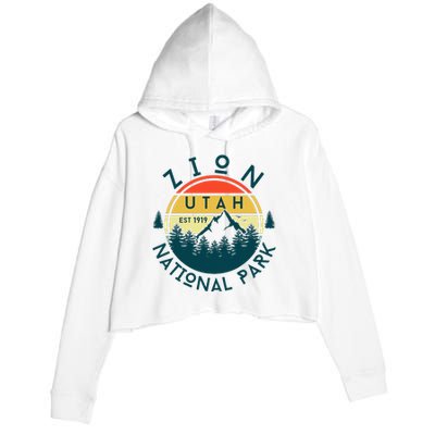 Zion National Park Utah Nature Hiking Outdoors Crop Fleece Hoodie