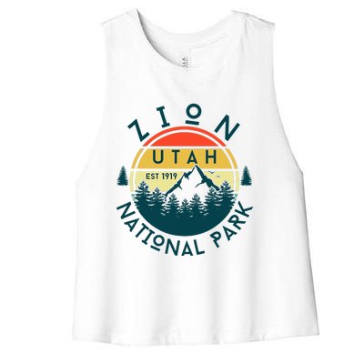 Zion National Park Utah Nature Hiking Outdoors Women's Racerback Cropped Tank