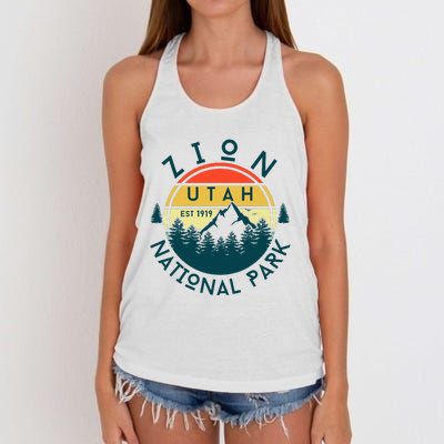 Zion National Park Utah Nature Hiking Outdoors Women's Knotted Racerback Tank