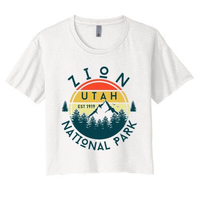 Zion National Park Utah Nature Hiking Outdoors Women's Crop Top Tee