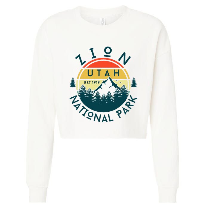 Zion National Park Utah Nature Hiking Outdoors Cropped Pullover Crew