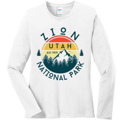 Zion National Park Utah Nature Hiking Outdoors Ladies Long Sleeve Shirt