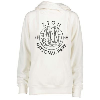 Zion National Park 1919 Utah Womens Funnel Neck Pullover Hood