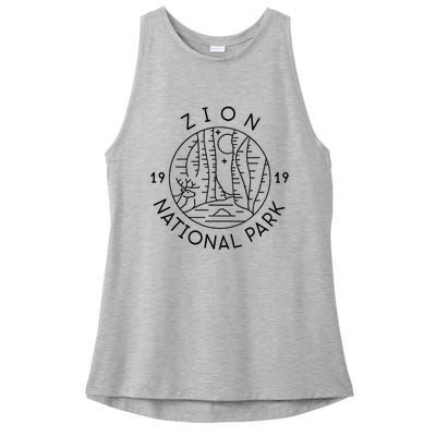 Zion National Park 1919 Utah Ladies PosiCharge Tri-Blend Wicking Tank