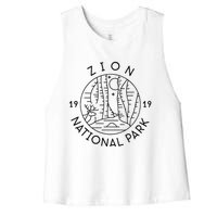 Zion National Park 1919 Utah Women's Racerback Cropped Tank