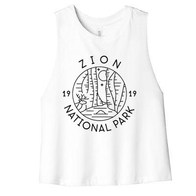 Zion National Park 1919 Utah Women's Racerback Cropped Tank