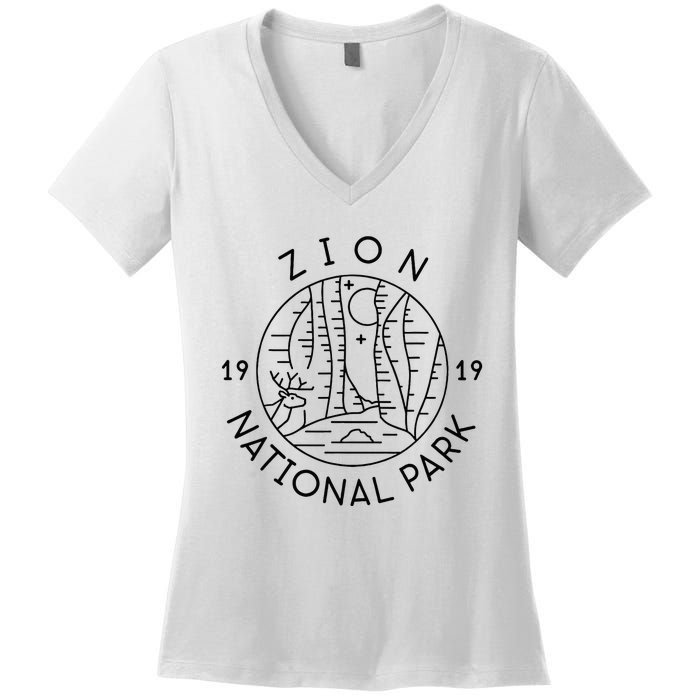 Zion National Park 1919 Utah Women's V-Neck T-Shirt