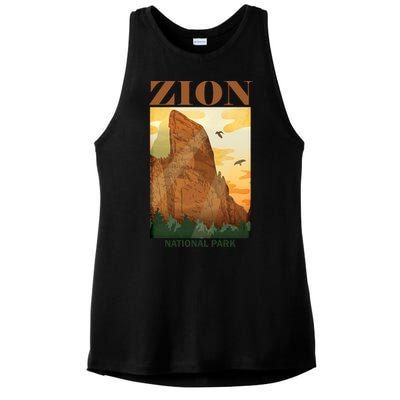 Zion National Park Vintage Ladies PosiCharge Tri-Blend Wicking Tank