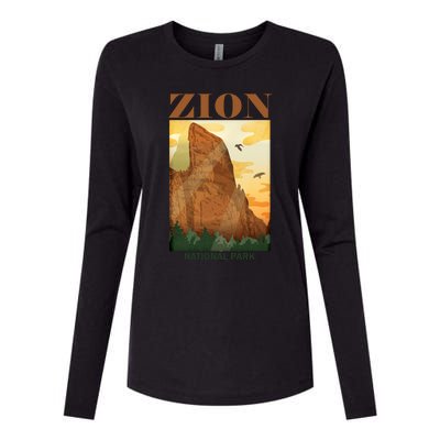 Zion National Park Vintage Womens Cotton Relaxed Long Sleeve T-Shirt