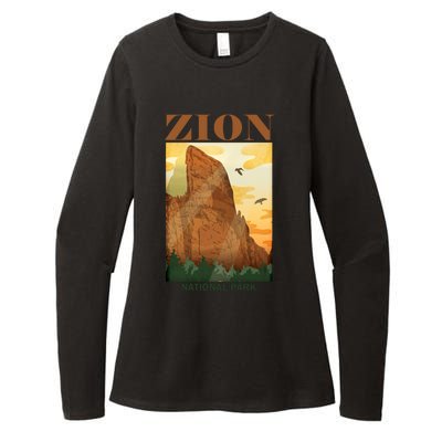 Zion National Park Vintage Womens CVC Long Sleeve Shirt