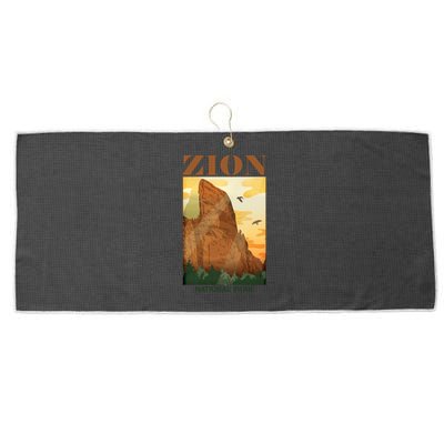 Zion National Park Vintage Large Microfiber Waffle Golf Towel