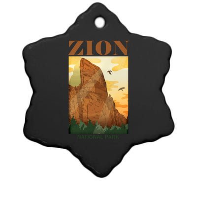 Zion National Park Vintage Ceramic Star Ornament