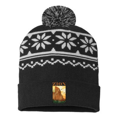 Zion National Park Vintage USA-Made Snowflake Beanie