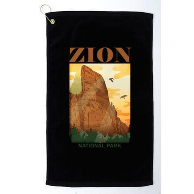 Zion National Park Vintage Platinum Collection Golf Towel