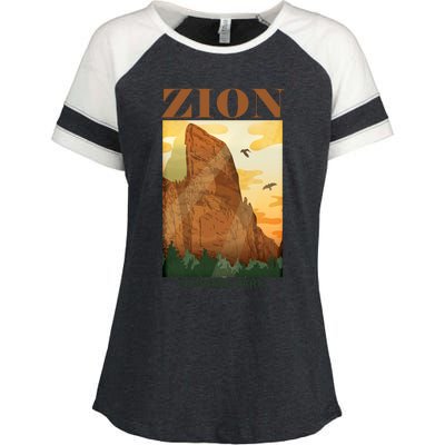 Zion National Park Vintage Enza Ladies Jersey Colorblock Tee