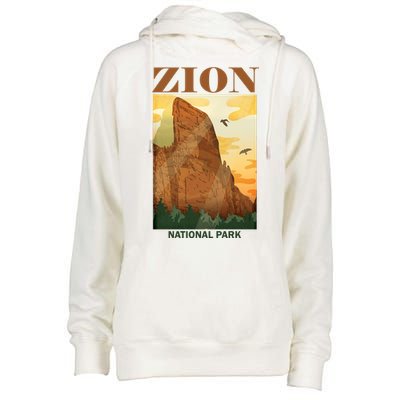 Zion National Park Vintage Womens Funnel Neck Pullover Hood