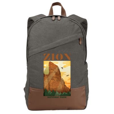 Zion National Park Vintage Cotton Canvas Backpack