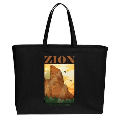 Zion National Park Vintage Cotton Canvas Jumbo Tote