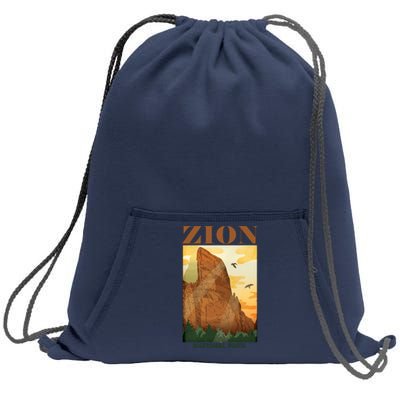 Zion National Park Vintage Sweatshirt Cinch Pack Bag