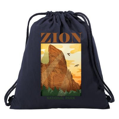 Zion National Park Vintage Drawstring Bag