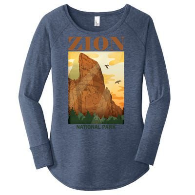 Zion National Park Vintage Women's Perfect Tri Tunic Long Sleeve Shirt