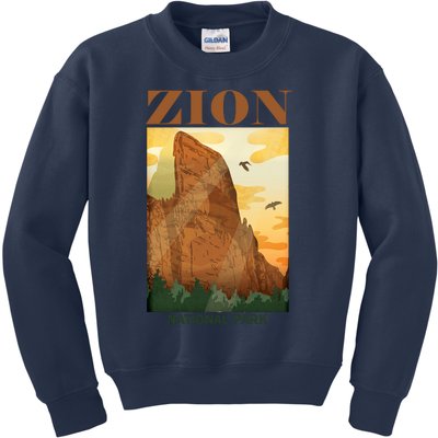 Zion National Park Vintage Kids Sweatshirt