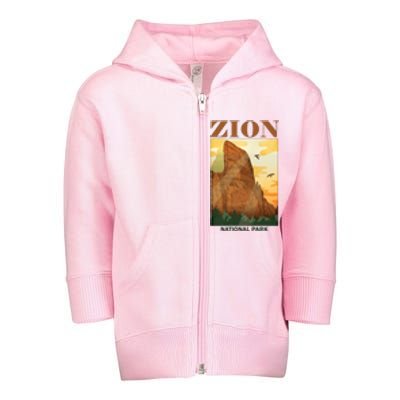 Zion National Park Vintage Toddler Zip Fleece Hoodie