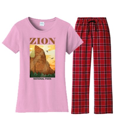 Zion National Park Vintage Women's Flannel Pajama Set