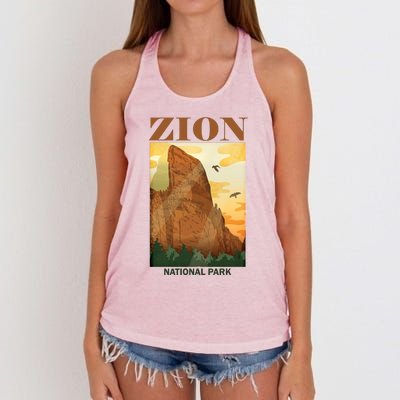 Zion National Park Vintage Women's Knotted Racerback Tank