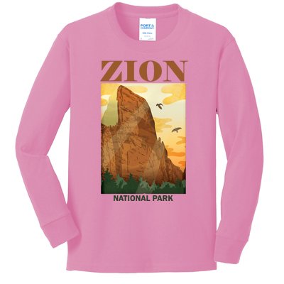 Zion National Park Vintage Kids Long Sleeve Shirt