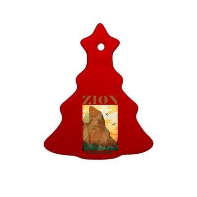 Zion National Park Vintage Ceramic Tree Ornament