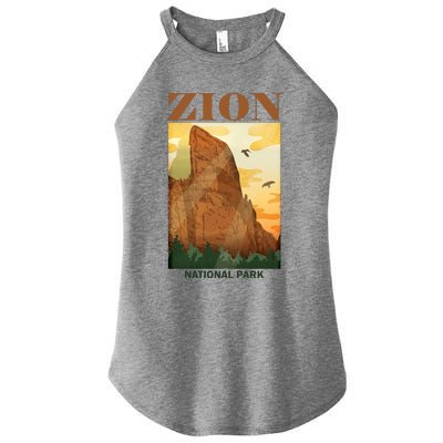 Zion National Park Vintage Women's Perfect Tri Rocker Tank